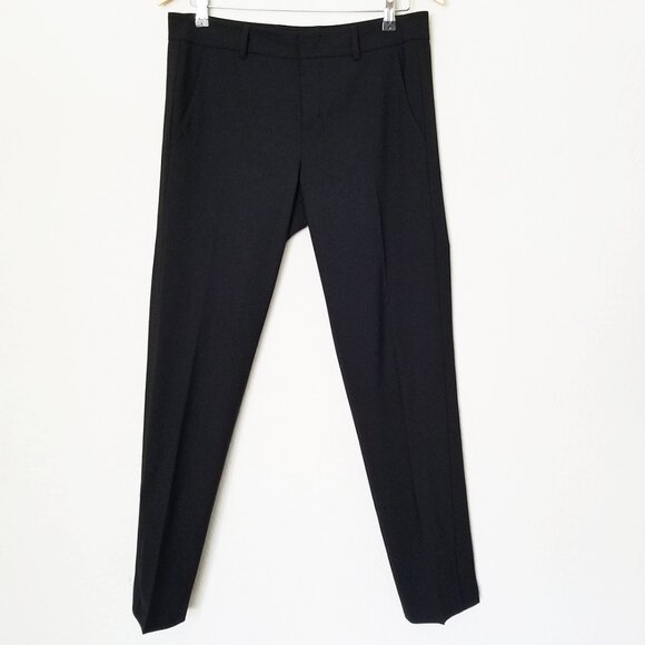 Vince. Classic Black Side Strapping Trouser Pants Size 8 Wool Blend Pockets $265 - Picture 4 of 15
